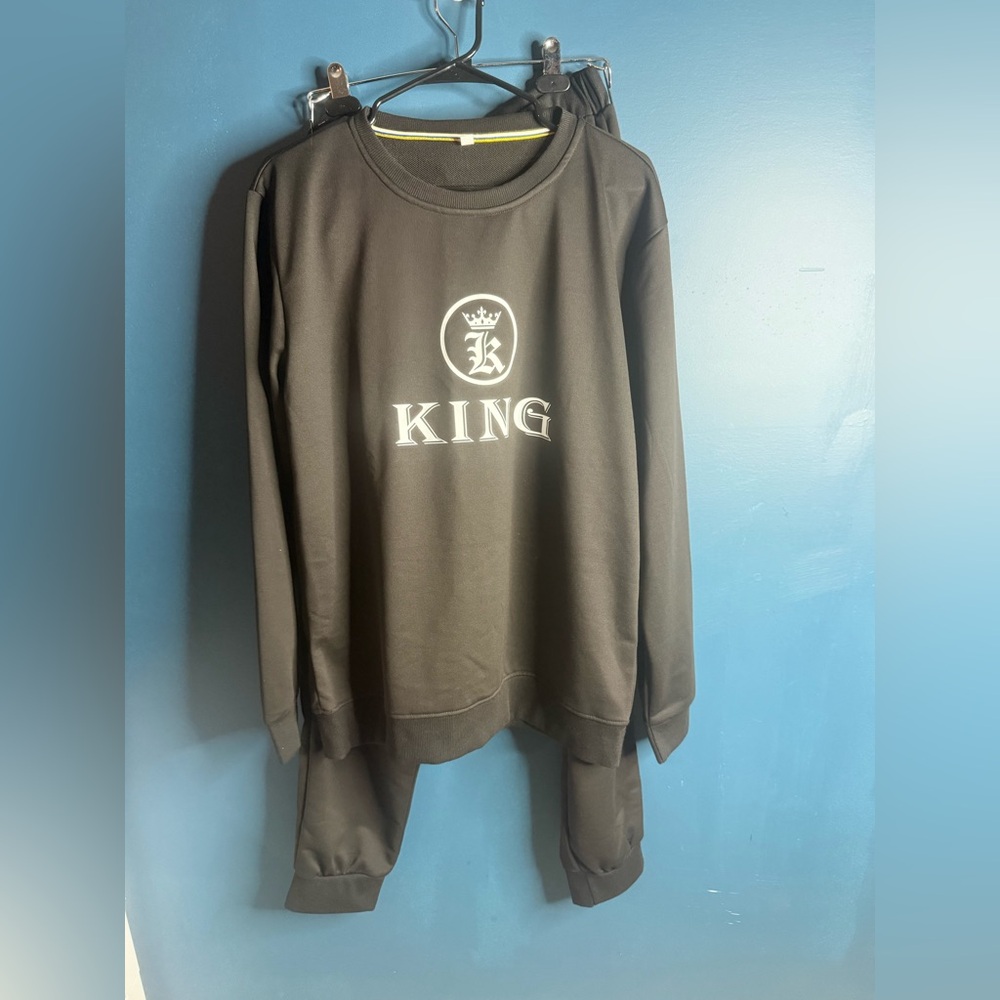 Black King Sweatshirt and Pants Set
